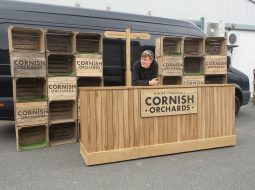 Wooden trade show display for Cornish orchard