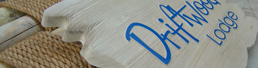 Cedar sandblasted sign with color infill graphic for 
