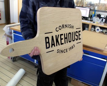cornish bakehouse oak sign - pos - wooden sign - display sign - the grain