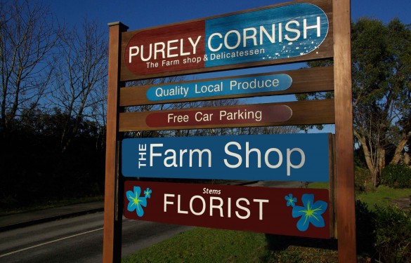 purely cornish sandblasted sign - pvc sign - retail sign - wooden sign - the grain