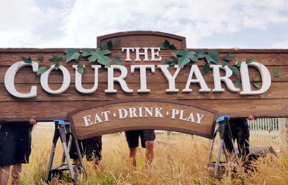 Fantasy Island Courtyard. 3D sign.